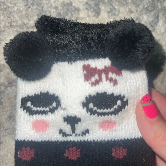 simple pleasures panda super plush crew fuzzy socks - Picture 2 of 5